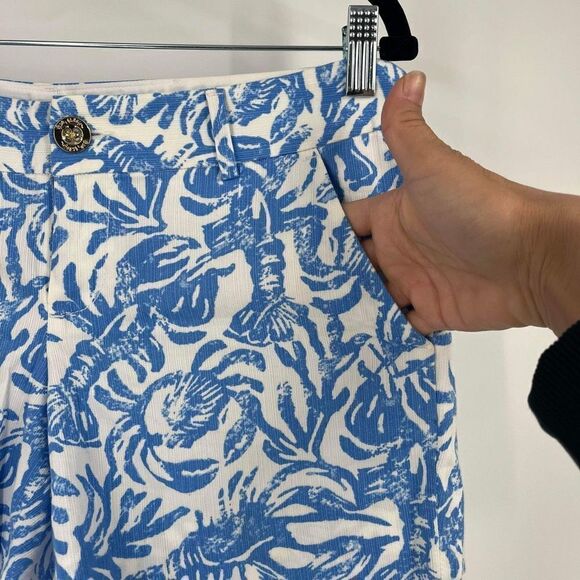 Lilly Pulitzer Women's Callahan Chino Shorts Resort White Blue On a Roll Size 2 - Picture 6 of 11